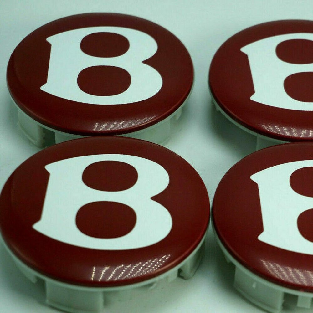 Brand New Set of Four Bentley Continental GT Flying Spur Wheel Center Caps Red …